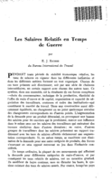 Les salaires relatifs en temps de guerre