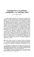 L'immigration et la politique « indigéniste » en Amérique latine