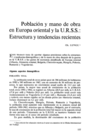 Población y mano de obra en Europa Oriental y la URSS: estructura y tendencias recientes
