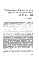 Tendencias de la mano de obra agrícola en Estados Unidos de 1910 a 1969