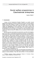 Social welfare programmes in czechoslovak enterprises
