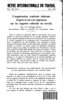 L'organisation syndicale italienne d'après la loi et le règlement sur les rapports collectifs du travail