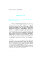 The minimum wage as a tool to combat discrimination and promote equality