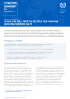 La législation sur la protection de l’emploi pour promouvoir la création d’emplois de qualité
