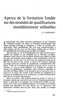 Aperçu de la formation fondée sur les modules de qualifications immédiatement utilisables