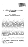 La politique économique et sociale de la France