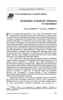 Australian industrial relations in transition