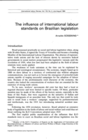 The influence of international labour standards on Brazilian legislation