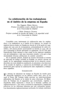 La colaboración de los trabajadores en el ámbito de la empresa en España