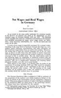 Net Wages and Real Wages in Germany