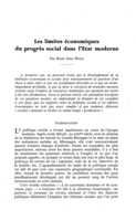Les limites économiques du progrès social dans l'Etat moderne