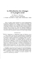 La libéralisation des échanges et le progrès social