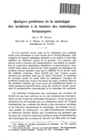 Quelques problèmes de la statistique des accidents à la lumière des statistiques britanniques