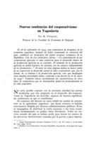 Nuevas tendencias del cooperativismo en Yugoslavia