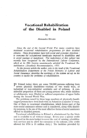 Vocational rehabilitation of the disabled in Poland