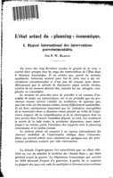 L'état actuel du "planning" économique: I, Exposé international des interventions gouvernementales