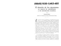 El derecho de los ejecutantes en materia de radiodifusion y de radiodifusión mecánica