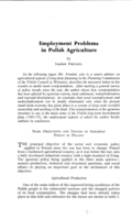 Employment problems in Polish agriculture