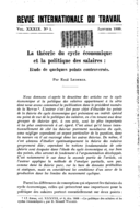 La théorie du cycle économique et la politique des salaires: étude de quelques points controversés