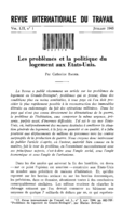 Les problèmes et la politique du logement aux Etats-Unis