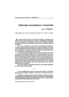 Méthodes d'exploitation industrielle