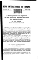 Le développement de la législation sur les allocations familiales au cours des années récentes