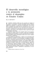 El desarrollo tecnológico y la protección contra el desempleo en Estados Unidos