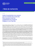 Accès à la protection et au recours pour les victimes de la traite des êtres humains à des fins d'exploitation du travail en Belgique et aux Pays-Bas