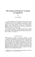 The system of producers' councils in Yugoslavia