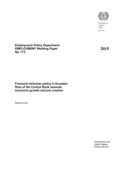 Financial inclusion policy in Ecuador: roles of the Central Bank towards economic and job creation