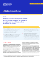 Soutenir le revenu et l’emploi en période de COVID-19 en intégrant les transferts en espèces et les politiques actives du marché du travail