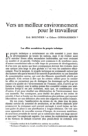 Vers un meilleur environnement pour le travailleur