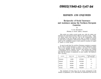 Reciprocity of social insurance and assistance among the northern European countries