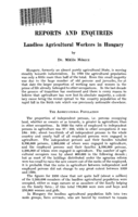 Landless agricultural workers in Hungary