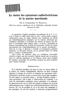 Le statut des opérateurs radioélectriciens de la marine marchande