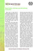Migrant families, child labour and child trafficking in agriculture: World Day Against Child Labour, 12 June 2007