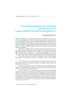 The standard-setting and monitoring activity of the ILO: legal questions and practical experience