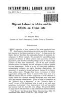 Migrant labour in Africa and its effects on tribal life