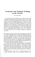 Vocational and technical training in the U.S.S.R.