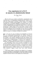 Una experiencia de la OIT en materia de administración laboral