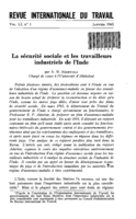 La sécurité sociale et les travailleurs industriels de l'Inde