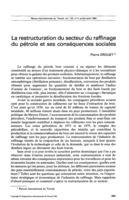 La restructuration du secteur du raffinage du pétrole et ses conséquences sociales