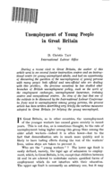 Unemployment of young people in Great Britain