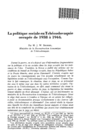 La politique sociale en Tchécoslovaquie occupée de 1938 à 1944