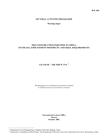 The construction industry in China: its image, employment prospects and skill requirements
