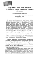 Le travail d'hiver dans l'industrie du bâtiment comme remède au chômage saisonnier