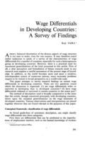 Wage differentials in developing countries: a survey of findings
