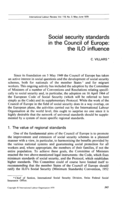Social security standards in the Council of Europe: the ILO influence
