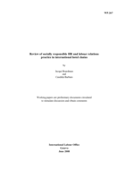 Review of socially responsible HR and labour relations practice in global hotel chains: scoping study