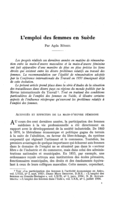 L'emploi des femmes en Suède